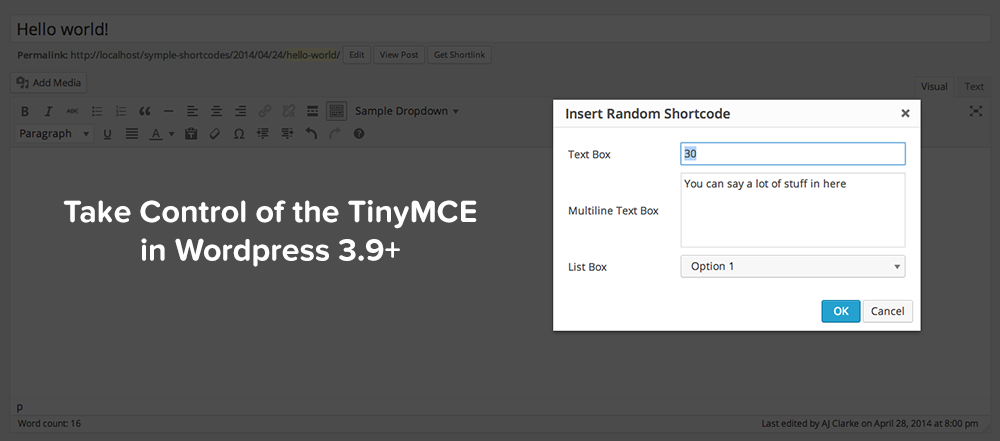 WordPress 3.9+ TinyMCE 4 增强：添加样式、按钮、字体、下拉菜单和弹出式窗口-熊猫领地